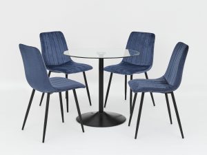 Scarlet Round Clear Glass Table