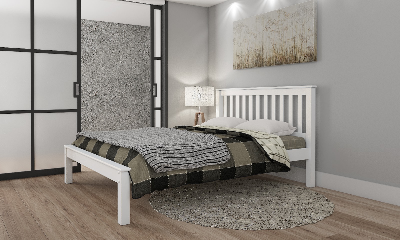 Chester Grey Blue bedroom double beds